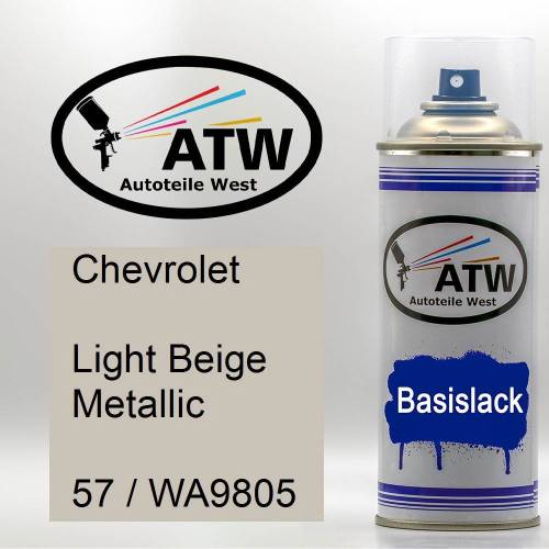 Chevrolet, Light Beige Metallic, 57 / WA9805: 400ml Sprühdose, von ATW Autoteile West.